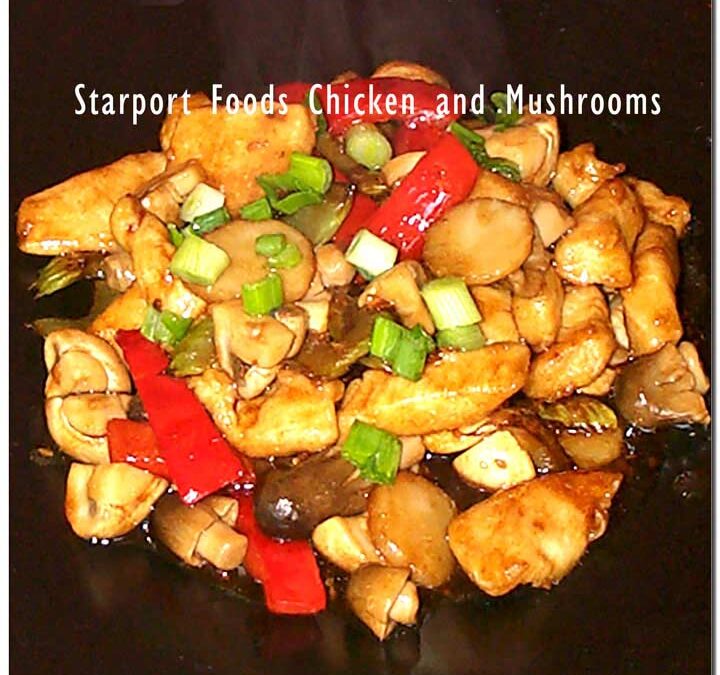 Brown Stir Fry Sauce Chicken and Mushrooms